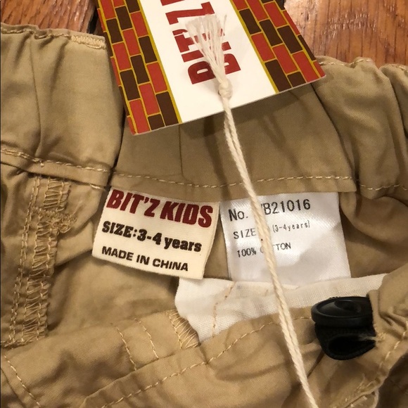 Bit’Z Kids tan Cargo pants sz 3 4 BNWT - Picture 2 of 3